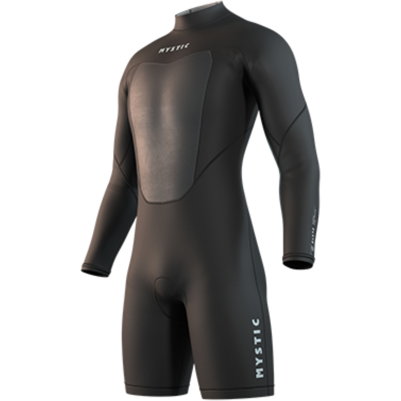 2026 Mystic Hommes Brand 3/2mm Long Arm Back Zip Flatlock Shorty Combinaison Néoprène 35000.250034 - Black